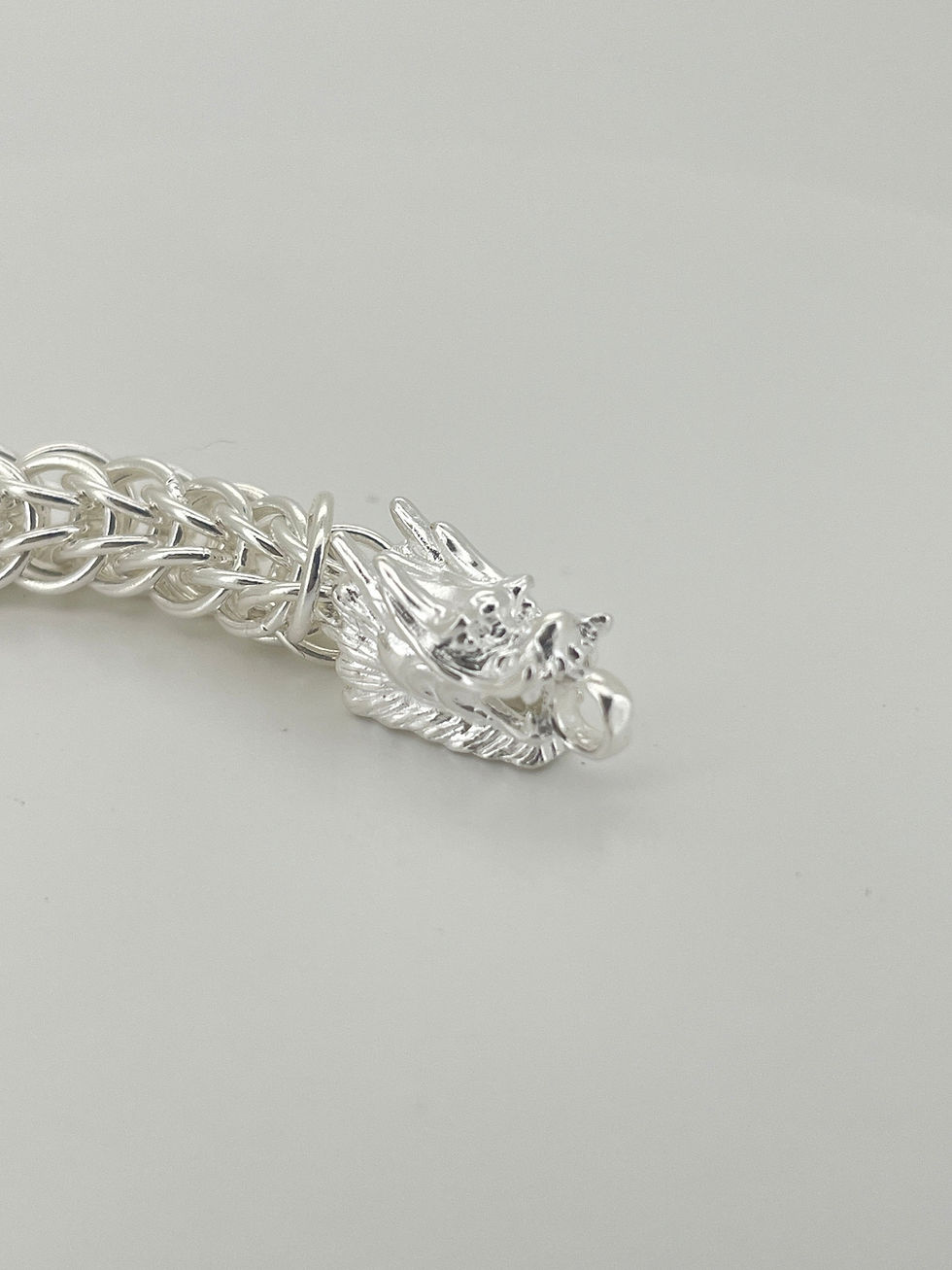 Thumbnail: 999 Pure Silver Dragon Tail Chain Necklace | Solid Links | 7.5mm