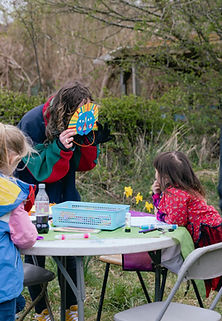 mini pride family having fun