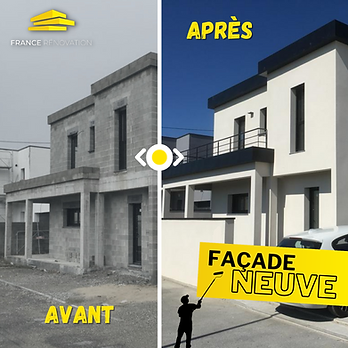 Visuel avant, après d'une façade neuve 