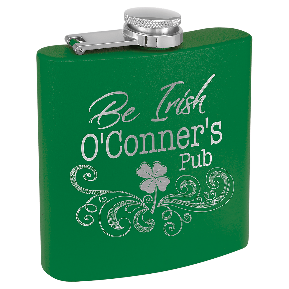 Thumbnail: 6 oz. Powder Coated Laserable Stainless Steel Flask