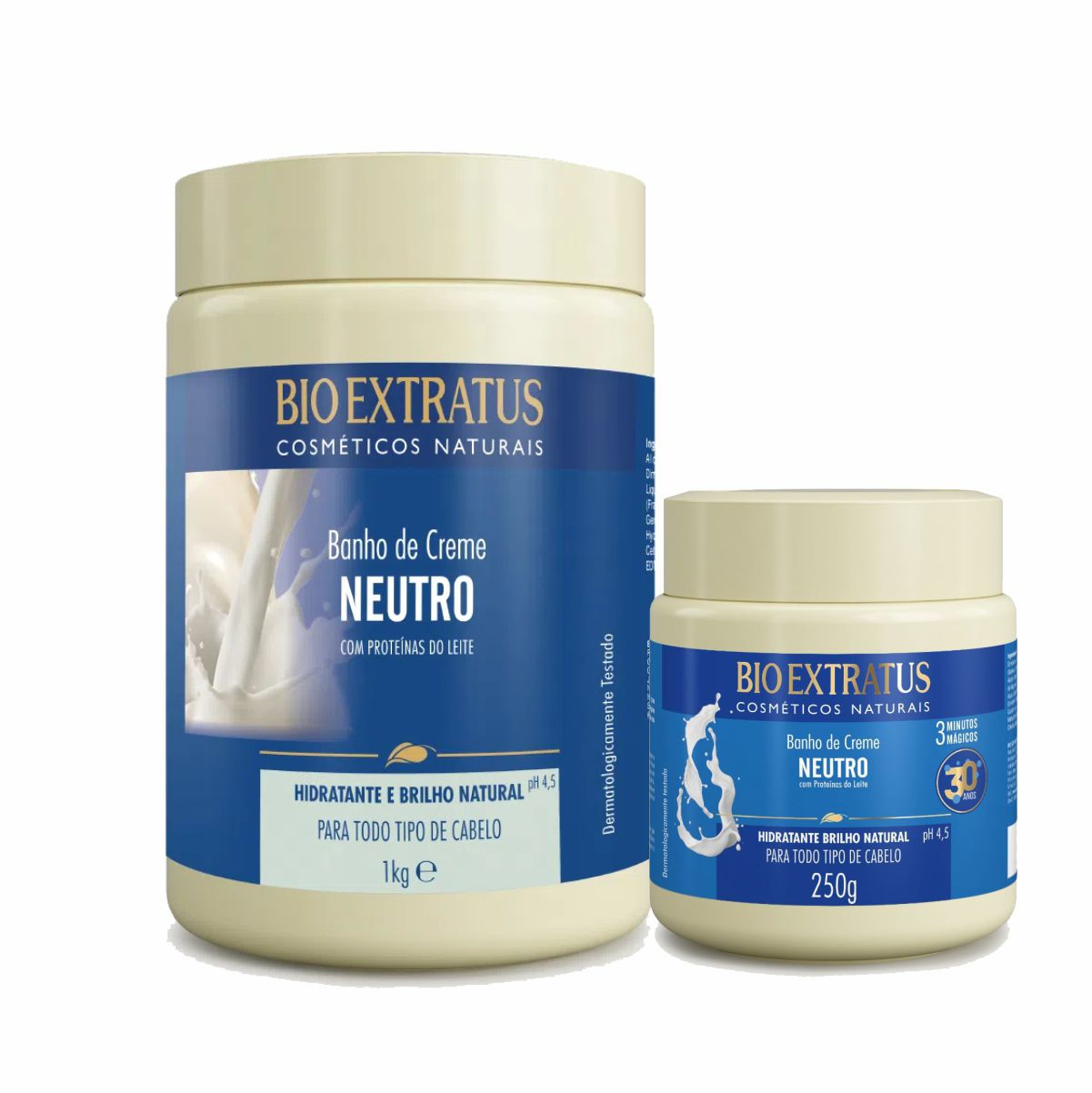 Kit 2 Potes Banho De Creme Neutro Bioextratus!  1kg + 250g