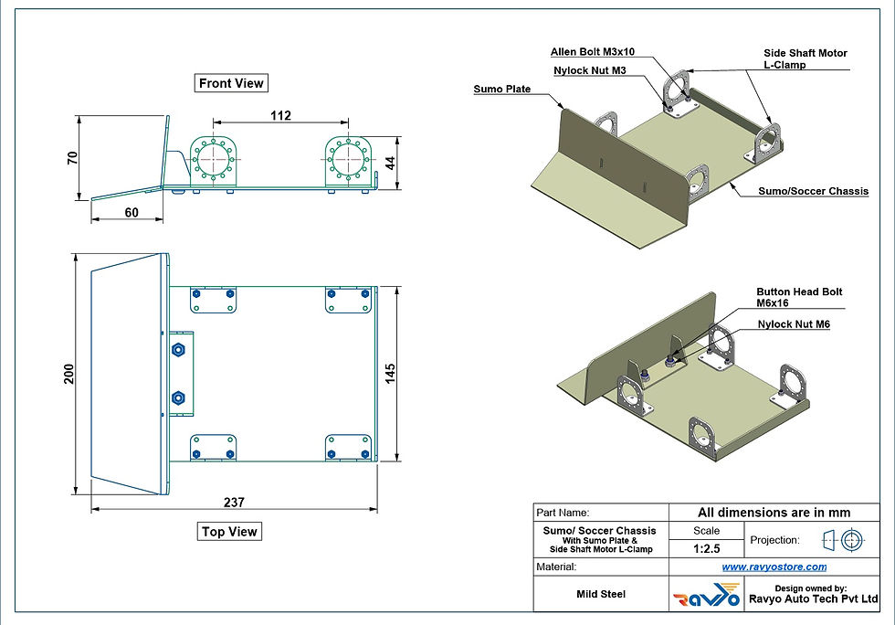 Thumbnail: Sumo Chassis With Sumo Plate & Side Shaft Motor L-Clamp