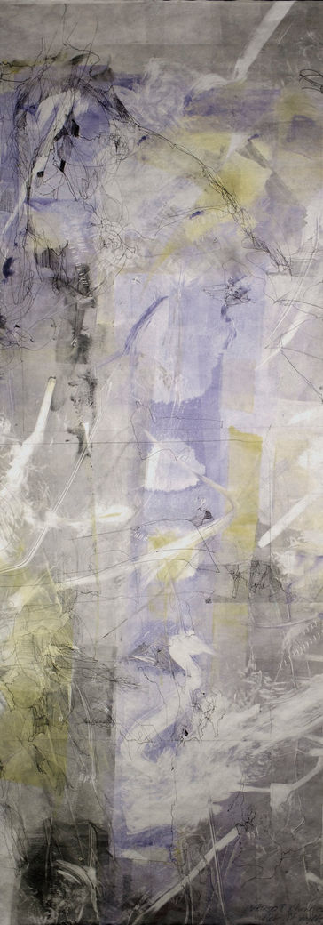 Image: monotype "Verso 8 / How do you describe violet / it melts (after Dionne Brand) "  by Christina McPhee