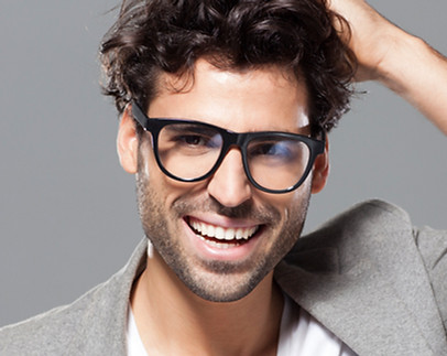 Male model with glasses