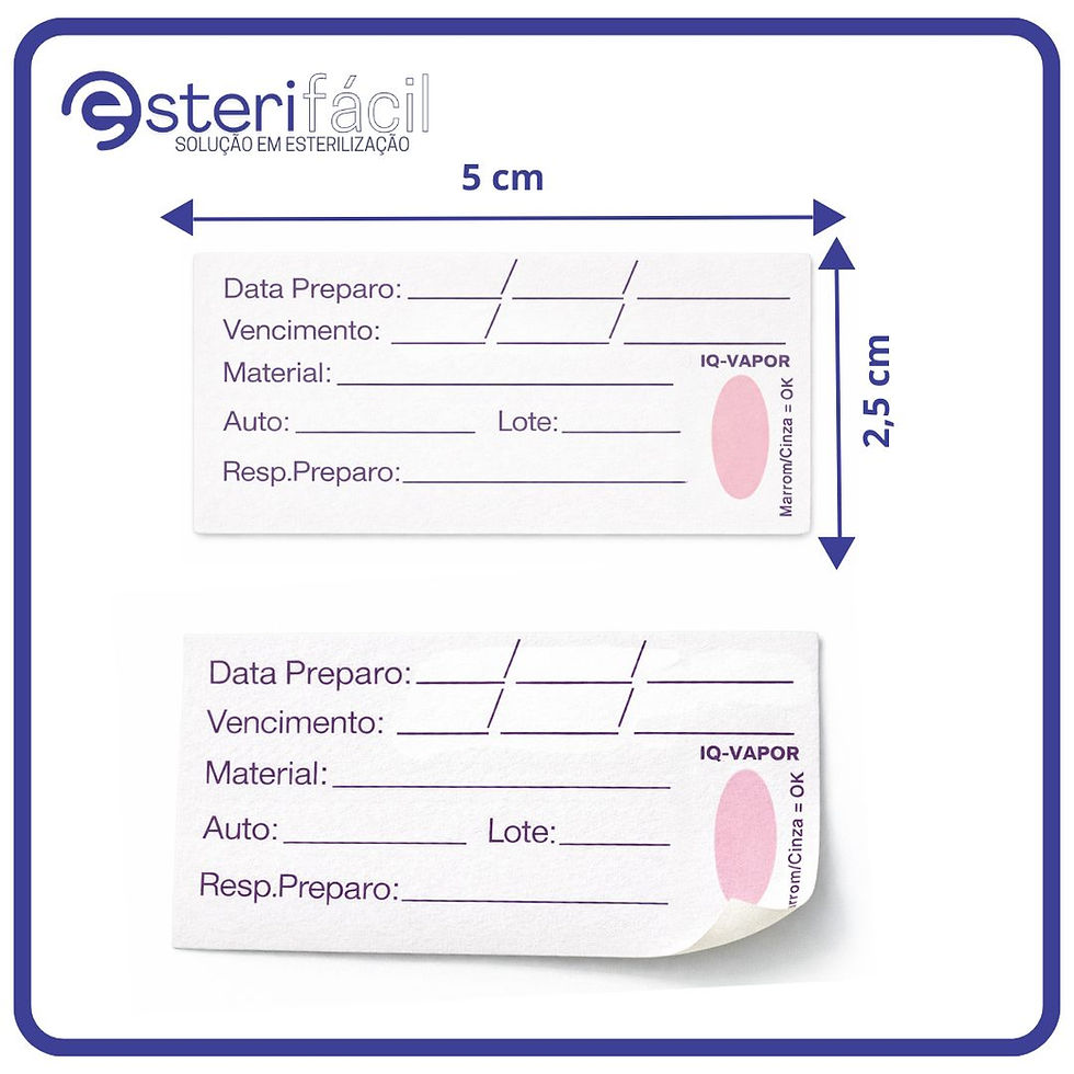 Miniatura: Etiqueta de Identificação Com Indicador Químico - 5cm x 2,5 cm