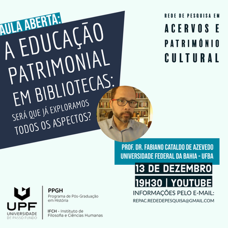 A educação patrimonial em bibliotecas foi tema de Aula Aberta