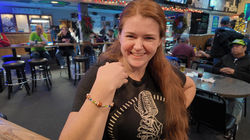 Chelsie won a bracelet she really likes