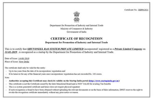 Certificate of Recognition