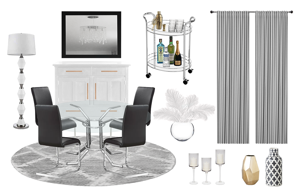 Glam dining room mood board