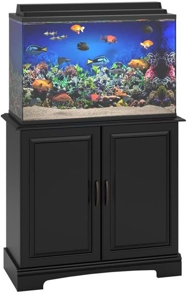 Thumbnail: Ollie & Hutch - Flipper 29-37 gallon aquarium stand, black, 2 door,  5691056COM