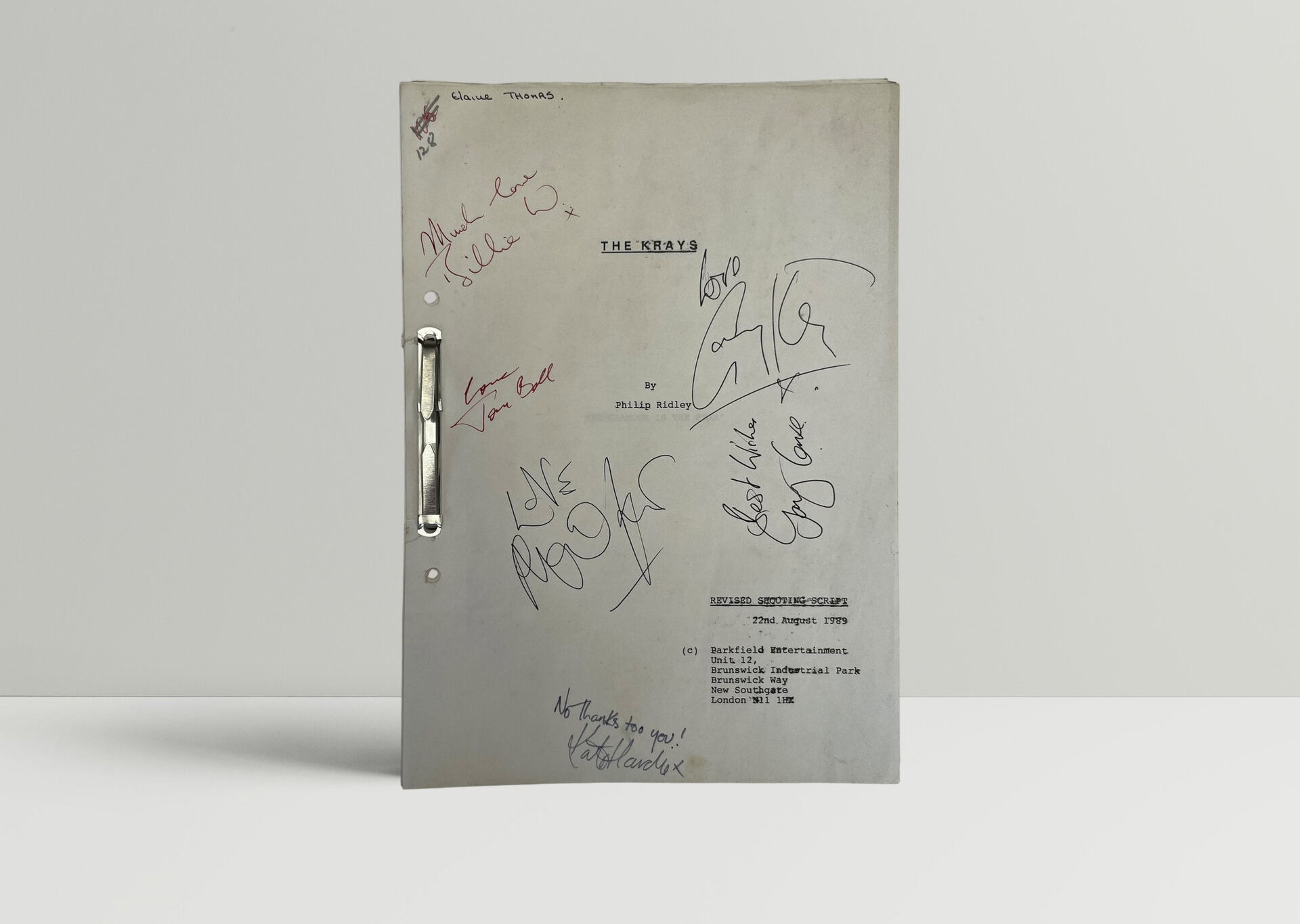 Philip RIDLEY, Gary KEMP, Martin KEMP, Billie WHITELAW, Kate HARDIE, Gary LOVE,