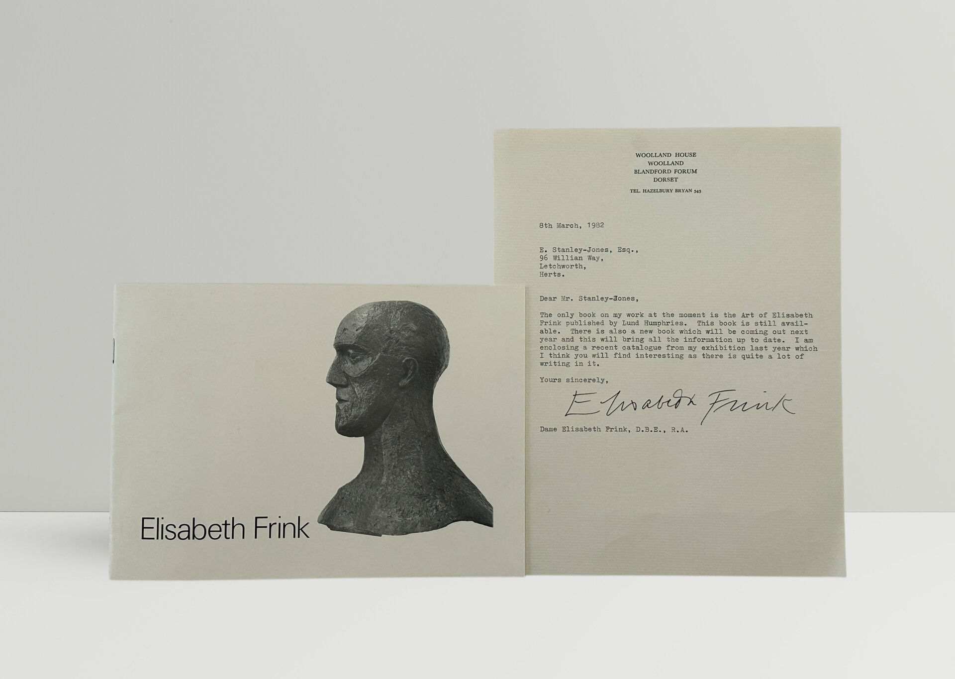 Elisabeth�Frink - Sculpture in Winchester - With SIGNED Letter�1981