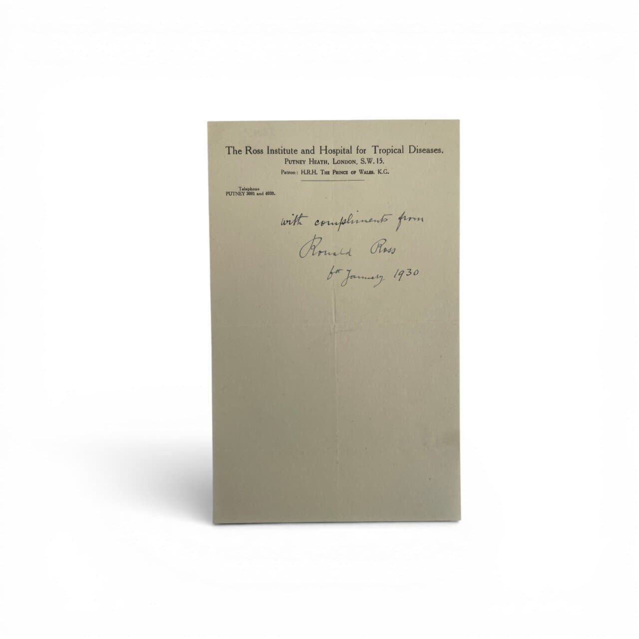 Ronald Ross - SIGNED Letter