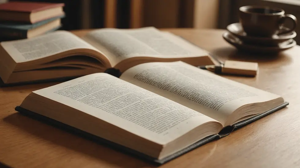 Close-up view of an open book with a fresh page