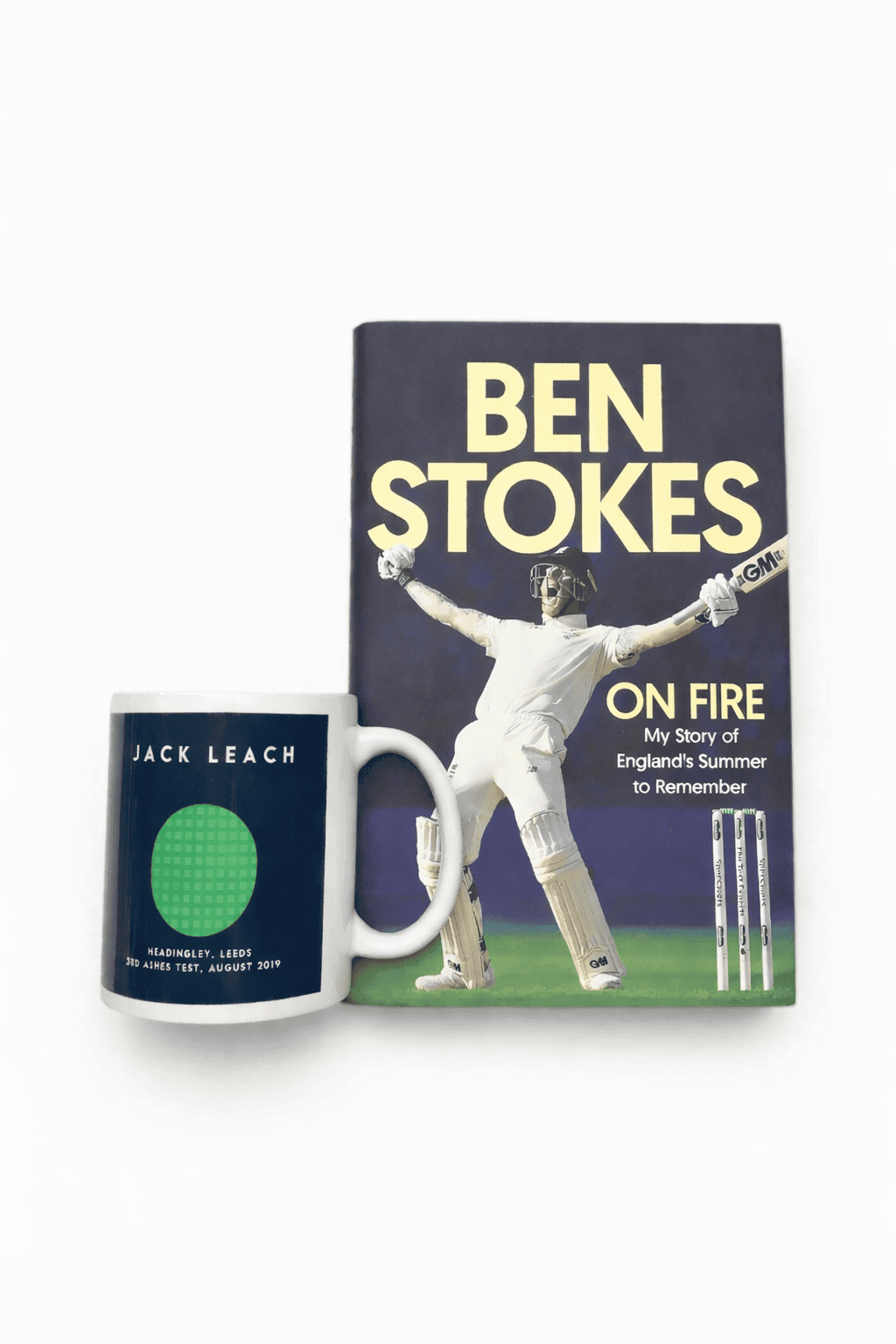 Ben Stokes - On Fire - SIGNED with Jack Leach Wagon-wheel Mug - First UK