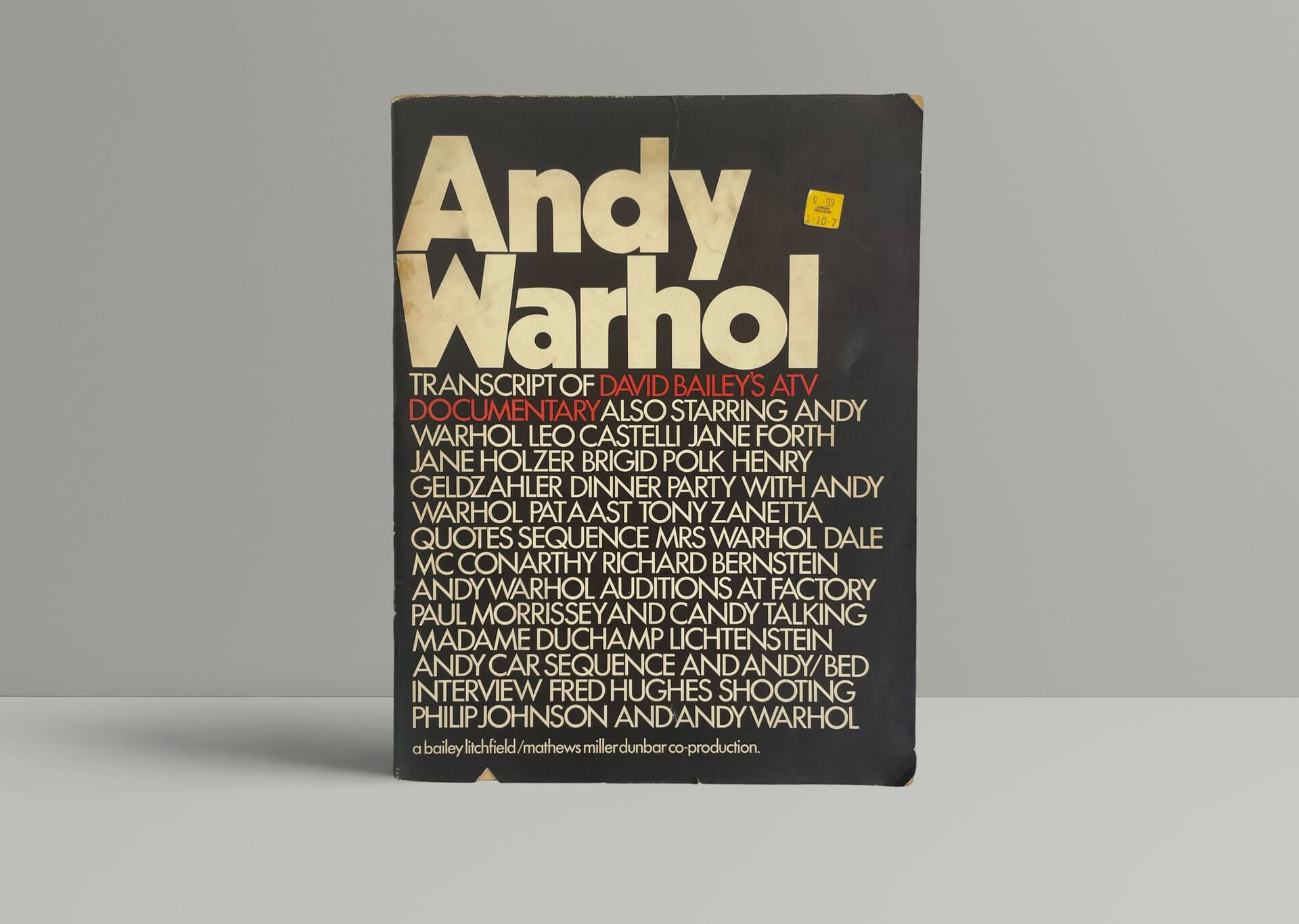 Andy Warhol - Transcript of David Bailey ATV Documentary - First Edition 1972