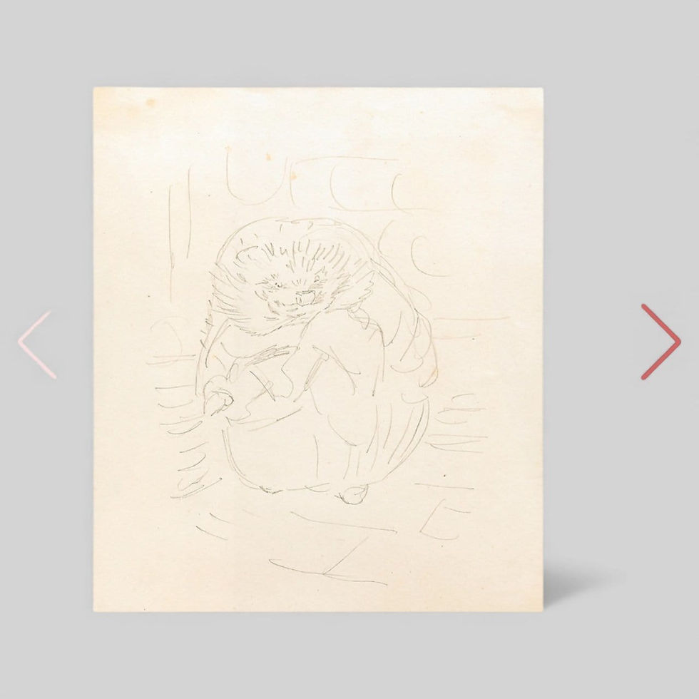 Thumbnail: Beatrix Potter - The Tale of Mrs Tiggy-Winkle - A Unique Preparatory Sketch Used