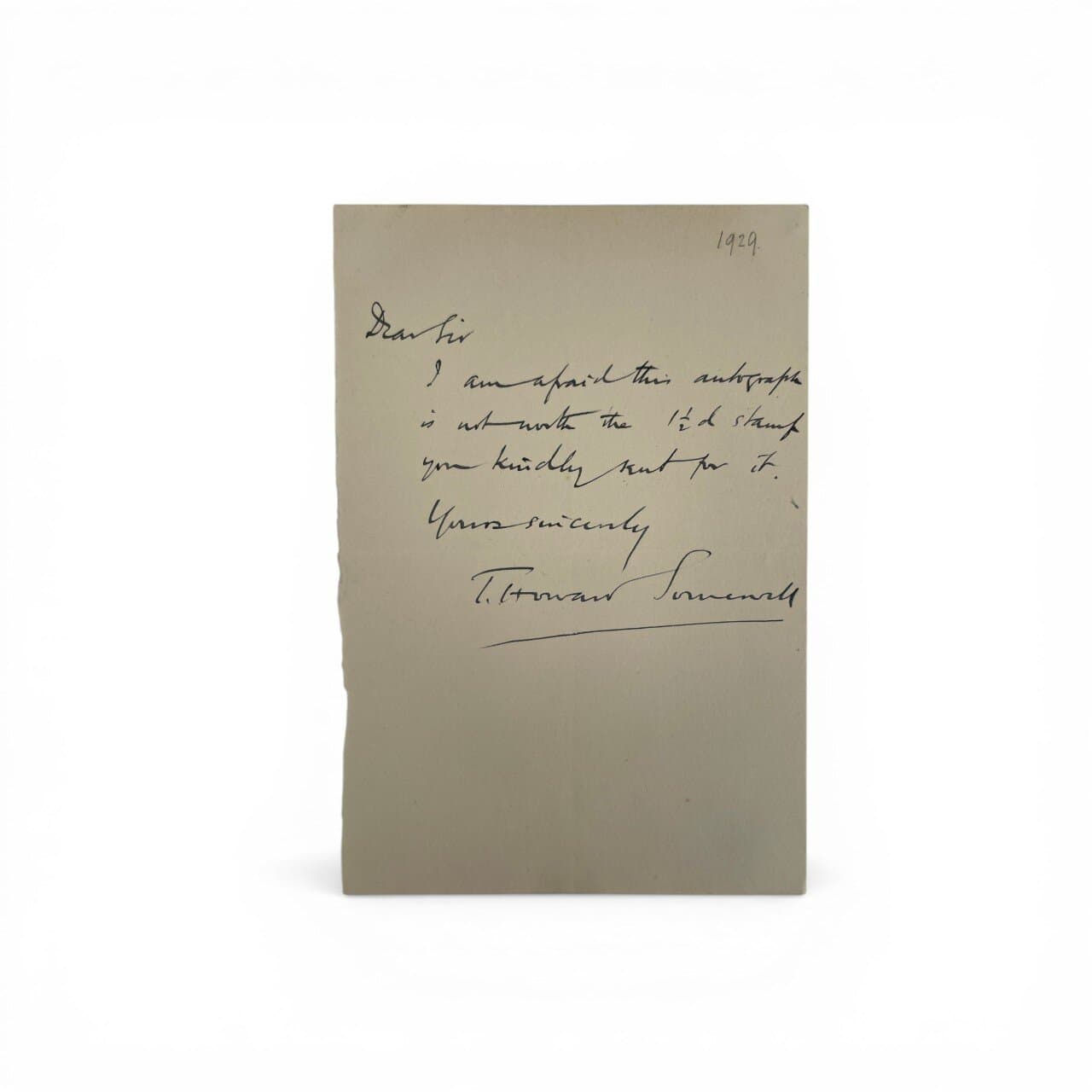 Theodore Howard Somervell - SIGNED Autograph Letter