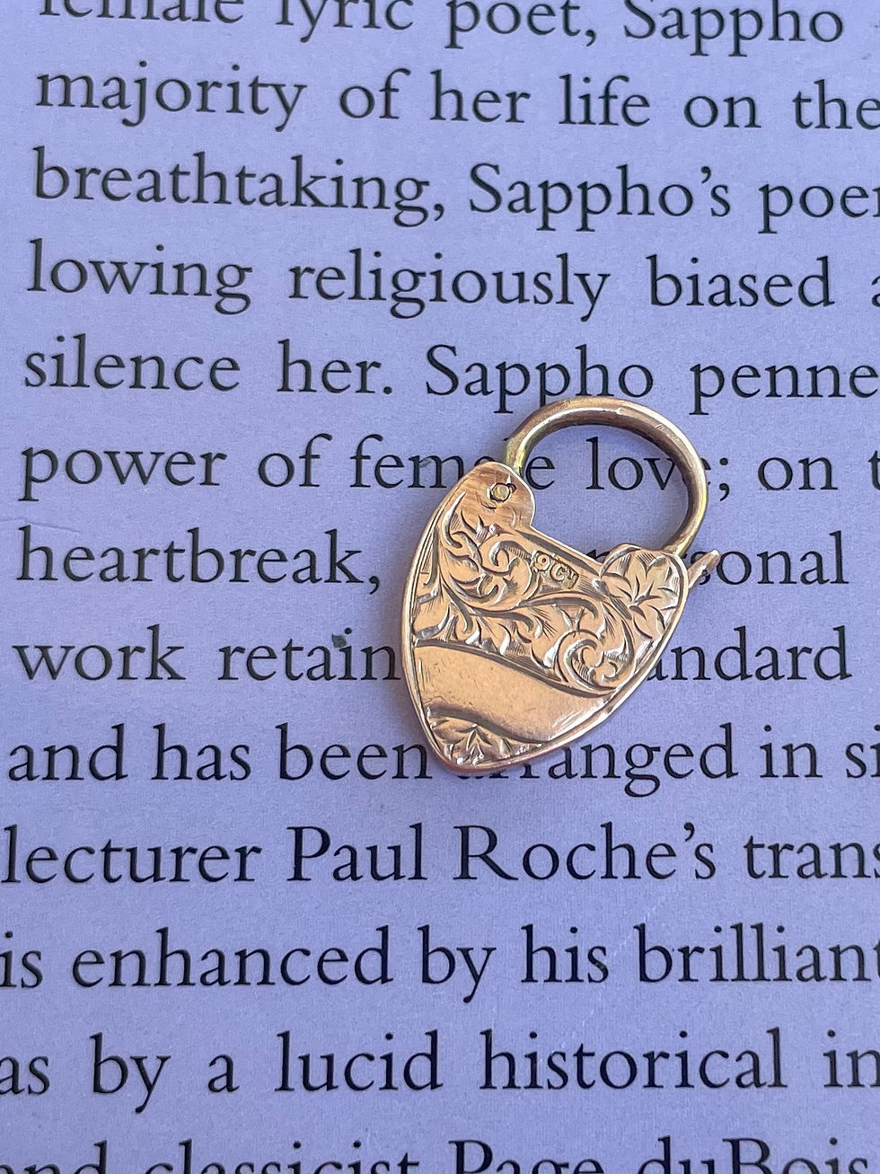 Thumbnail: Antique 9ct Rose Gold Heart Padlock