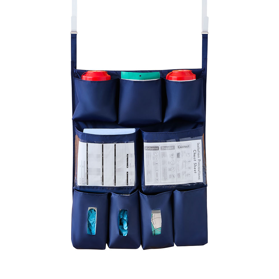 Thumbnail: Q5 PPE Infection Control Door Caddy Navy Blue Front View