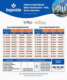 tabela de preço hapvida individual belo horizonte nosso plano com coparticipação parcial e