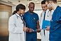 Pulmonary embolism response team meeting to discuss an acute pulmonary embolism case