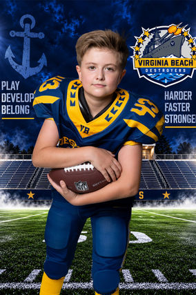 Virginia Beach Destroyers number 33 football portrait