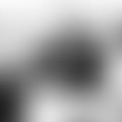 Man in a suit talking on the phone at a desk with a laptop, in a car showroom. Two people conversing in the background. Grayscale image.