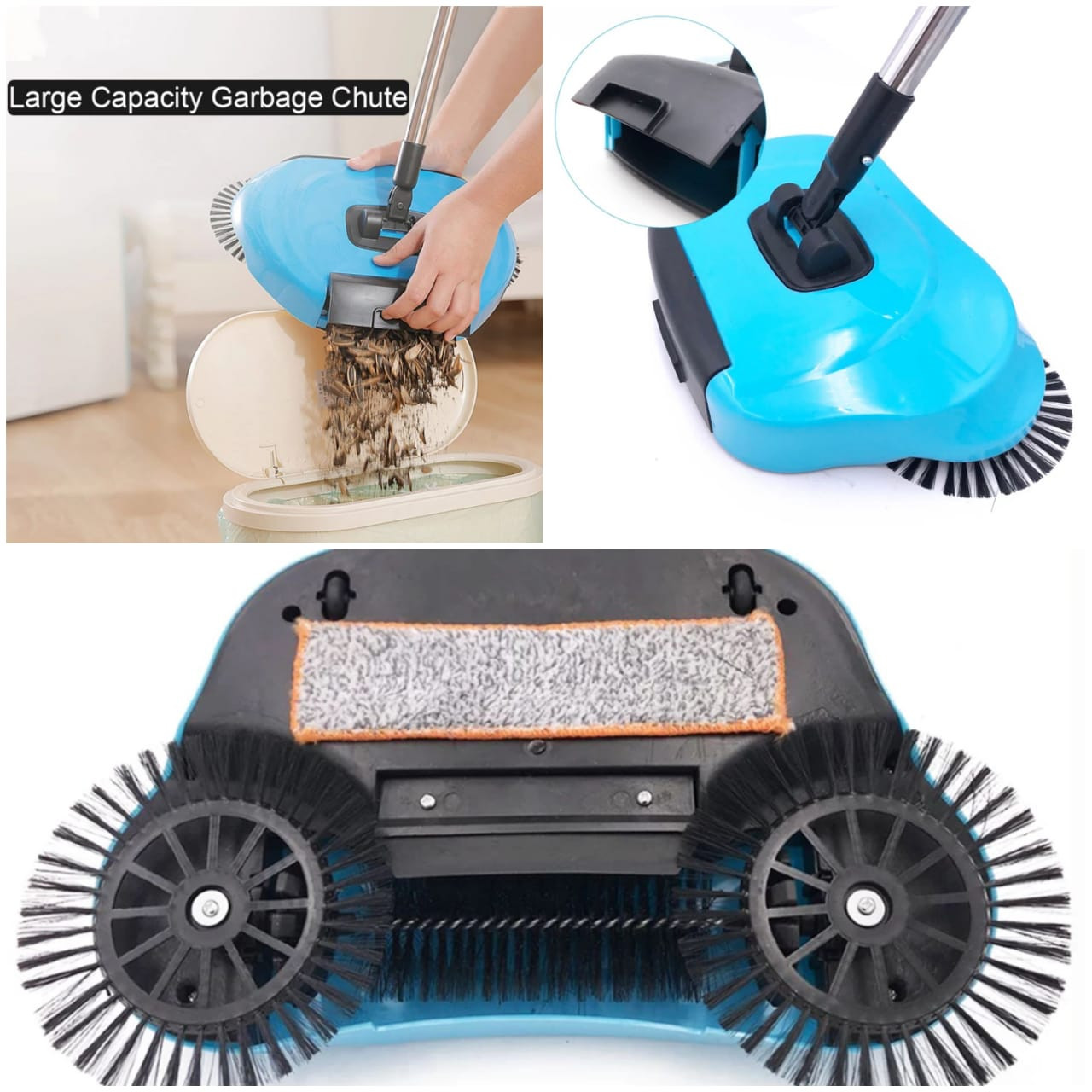 Automatic broom . Just push. No USB/battery needed .Built in dustpan . Rs650