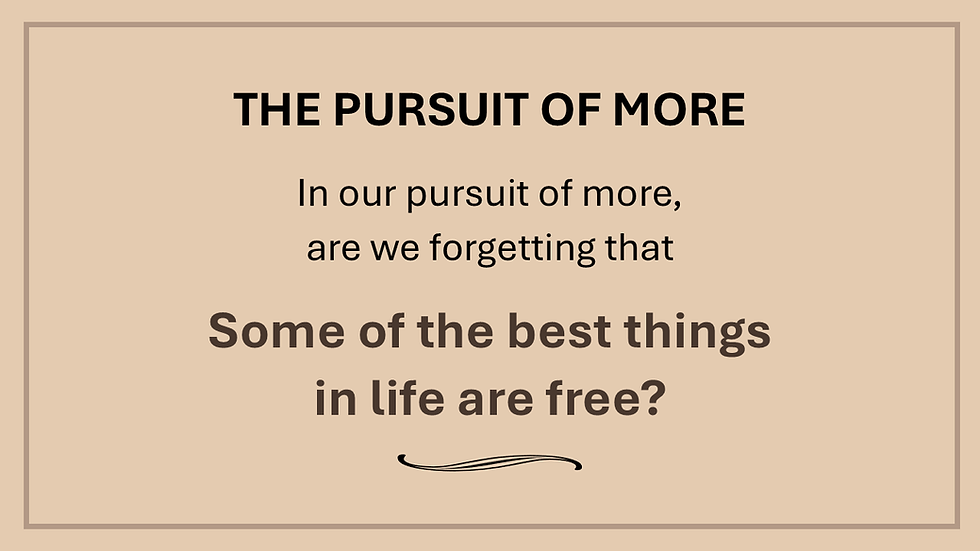 Poster image depicting Michael Chalk's article on The Pursuit of More
