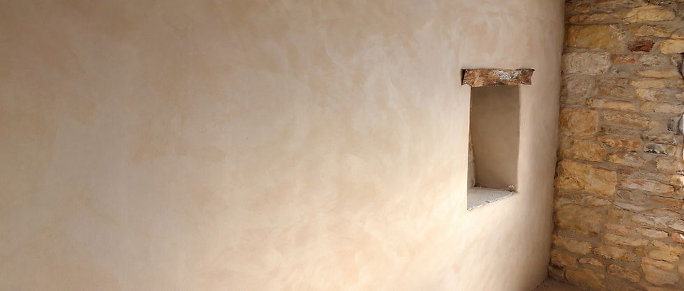 Lime plastered wall