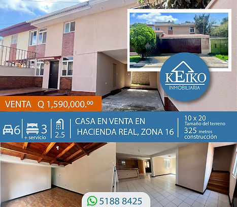CASA EN VENTA EN HACIENDA REAL, ZONA 16
