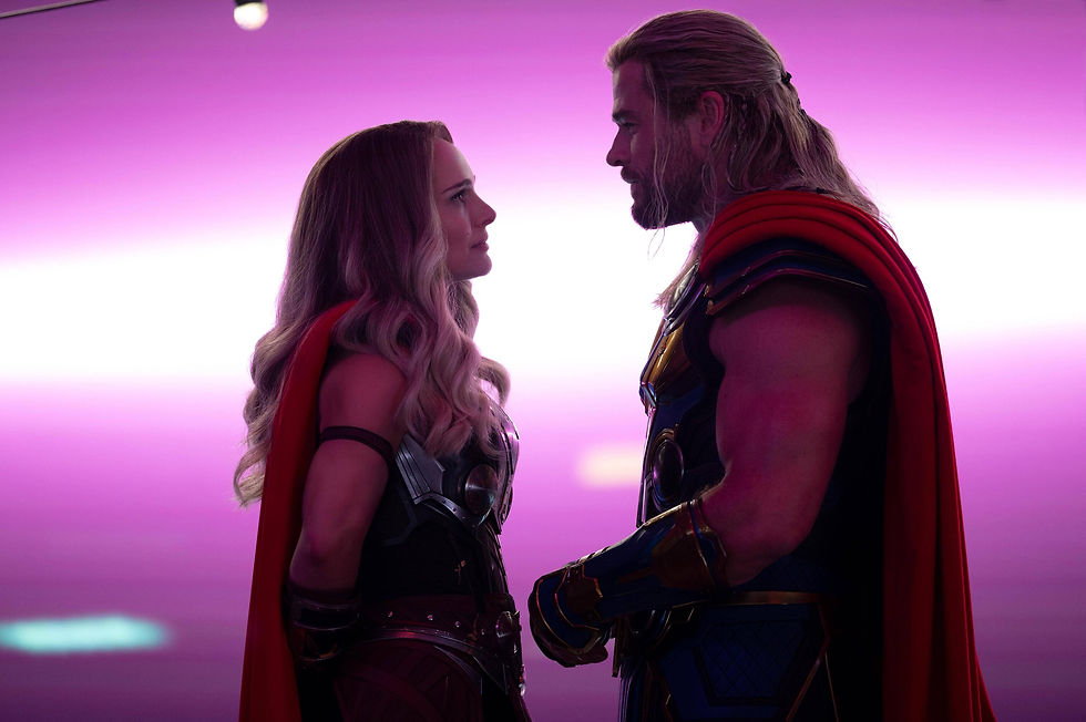 Jane Foster and Thor in Thor: Love and Thunder