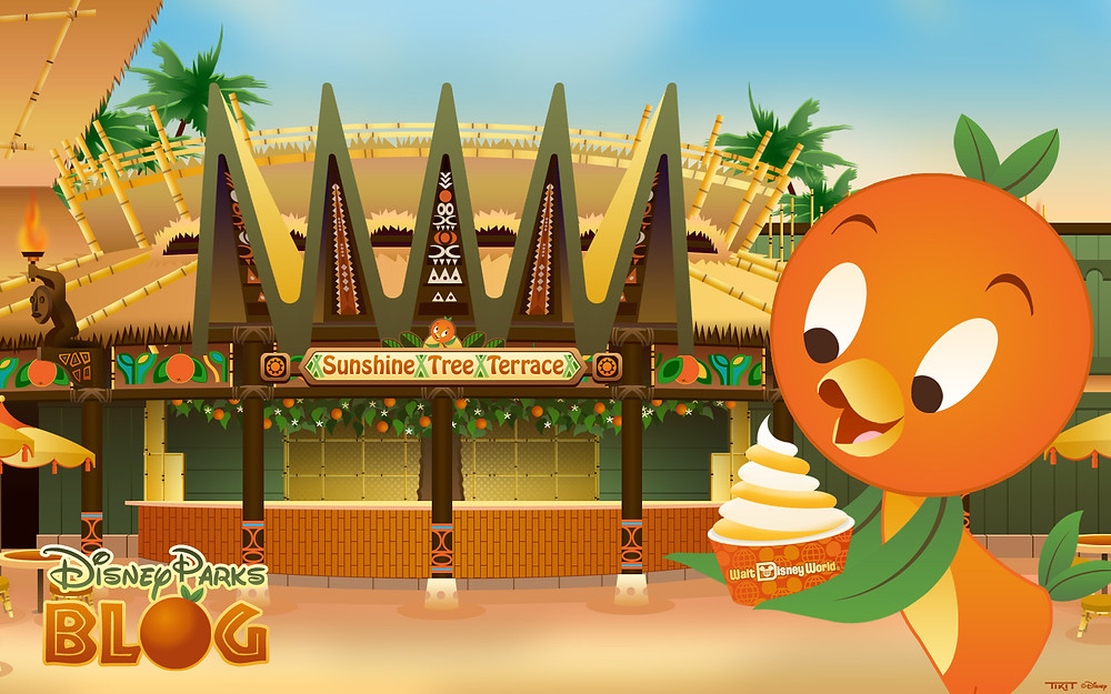 Orange bird at the sunshine tree terrace