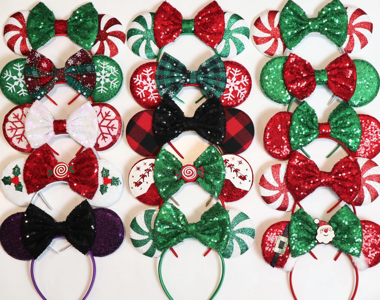 Christmas-themed Mickey ear headbands