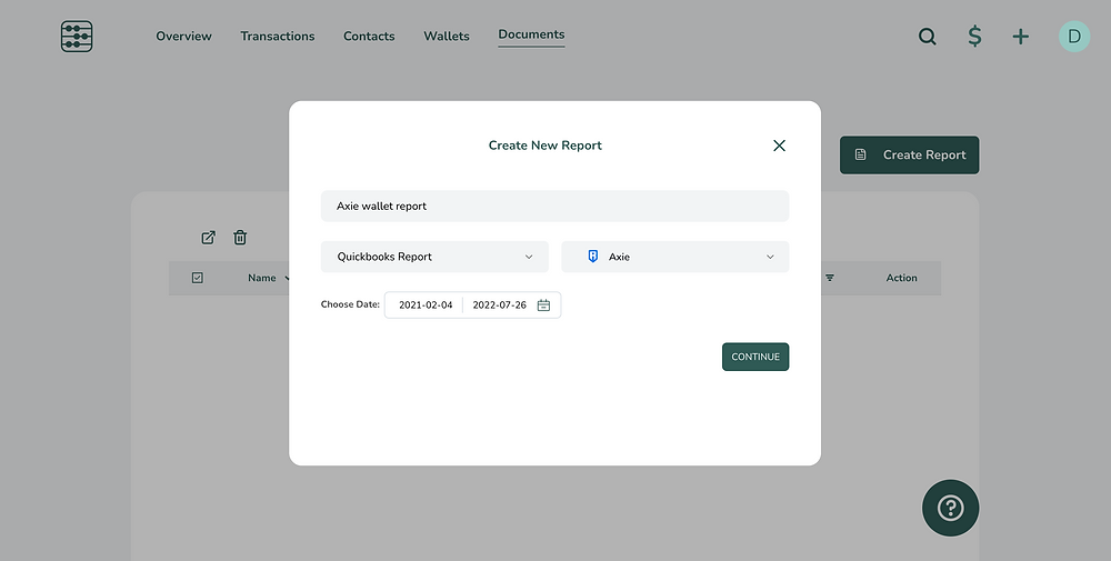 Create a cryptocurrency report, also to Quickbooks