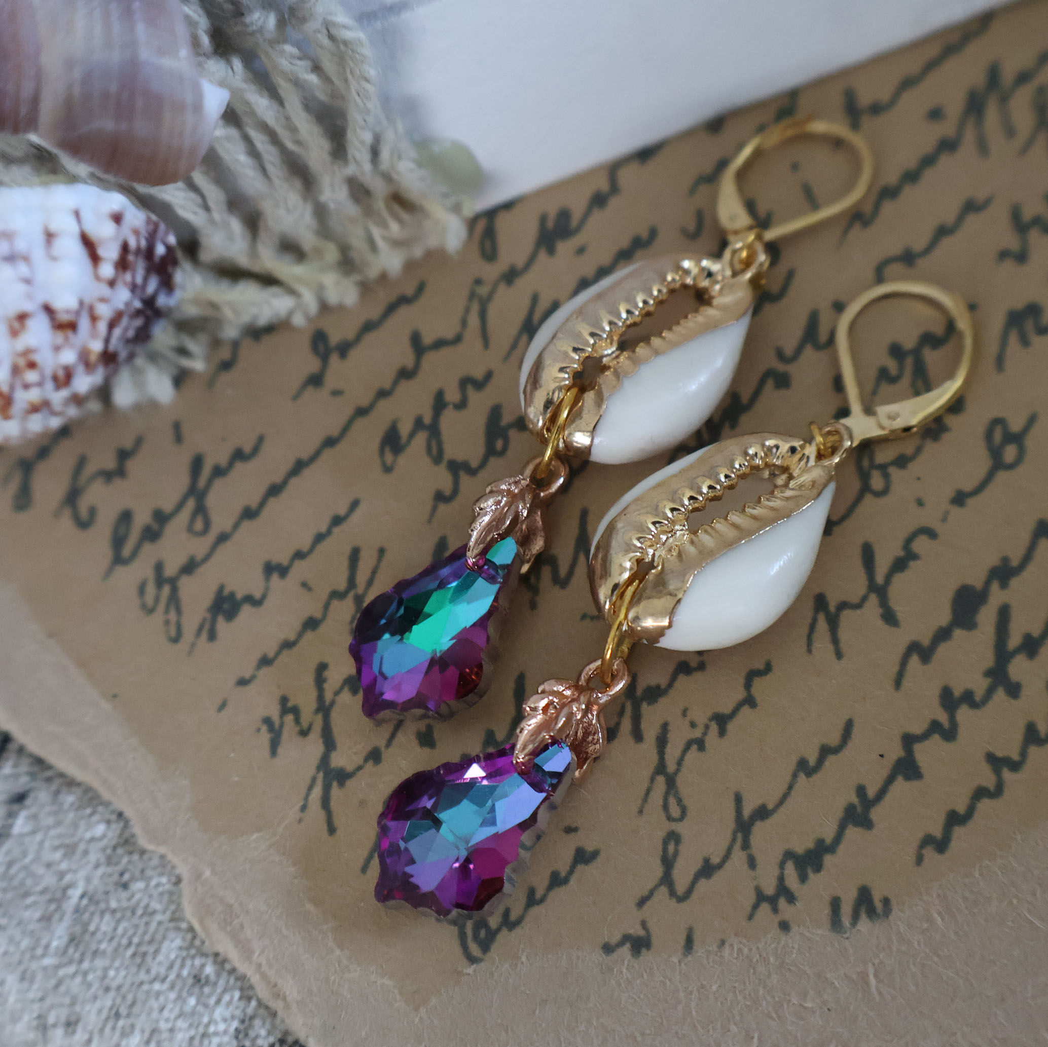 Mermaid earrings "Kauri Kiss" oilslick