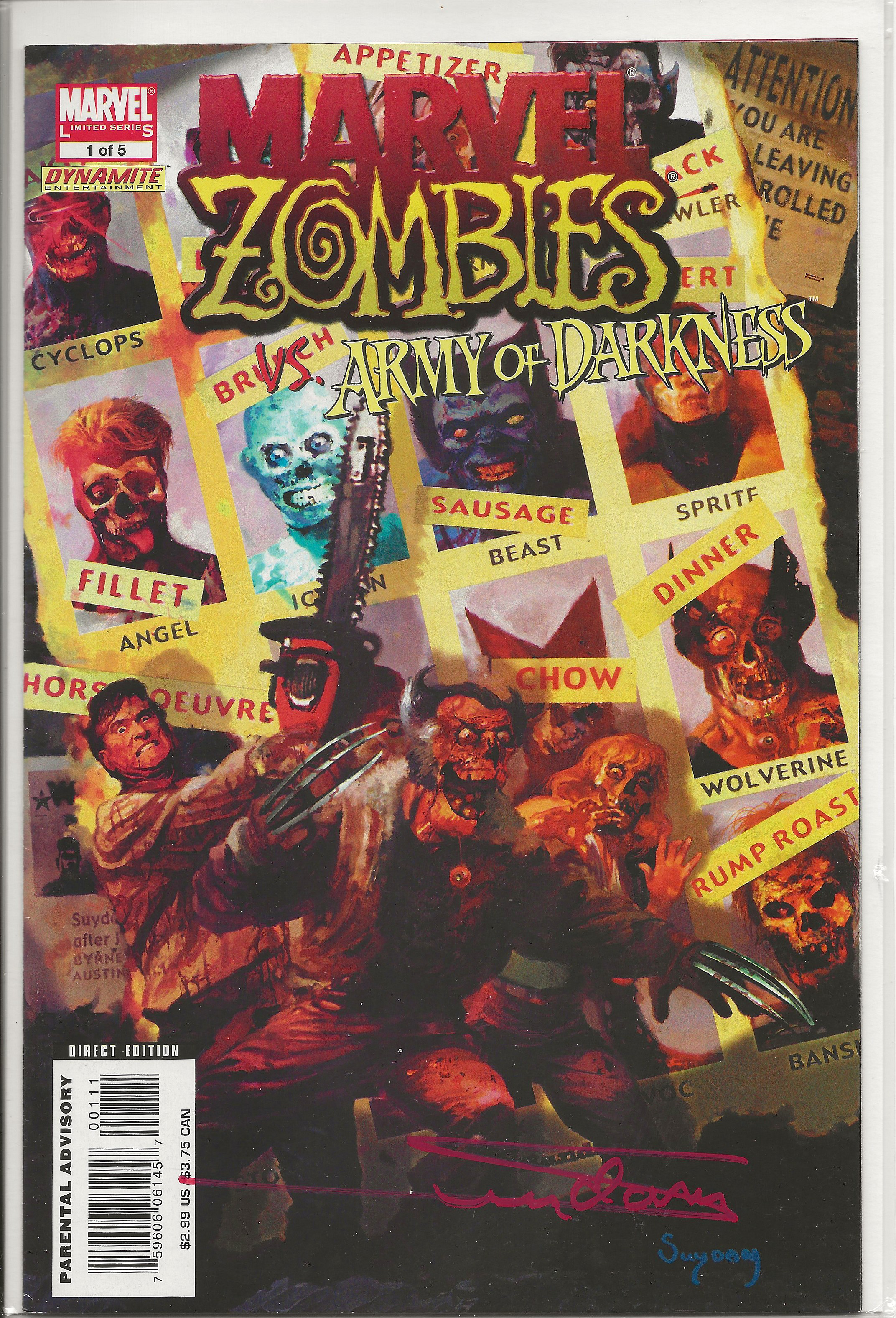 Marvel Zombies vs. Army of Darkness #1 Signed by Arthur Suydam (COA)