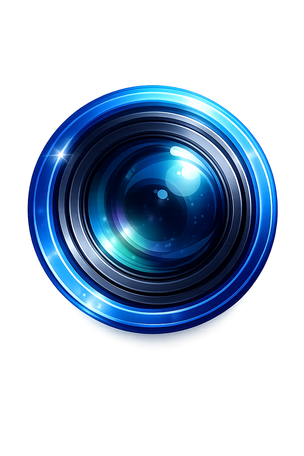 Close-up of a blue glowing camera lens for Meta Quest 3 vs 3S.