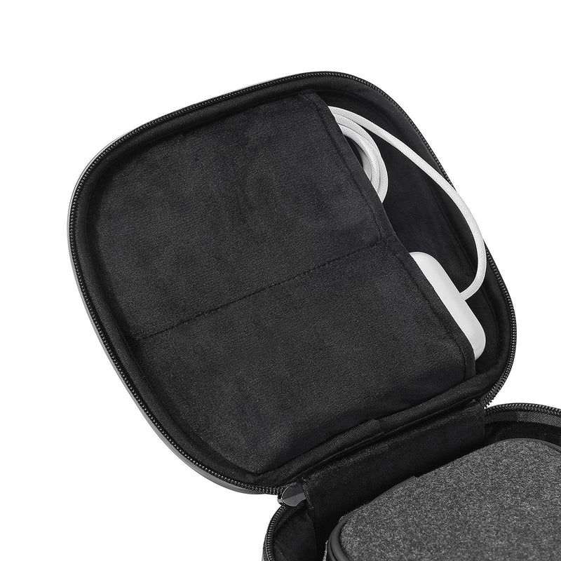 Open black case with white Meta Quest accessory inside