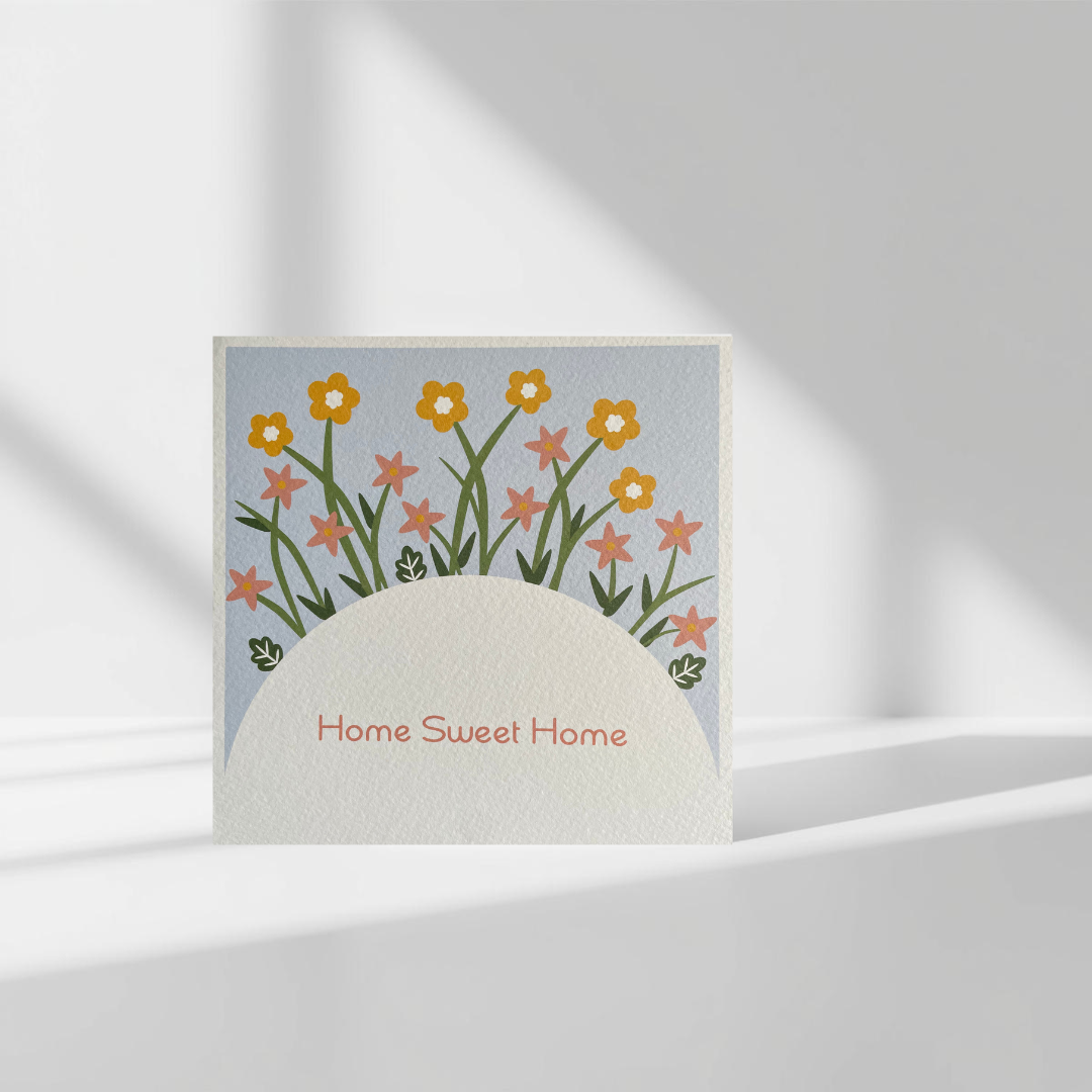 'Home Sweet Home' Floral Card