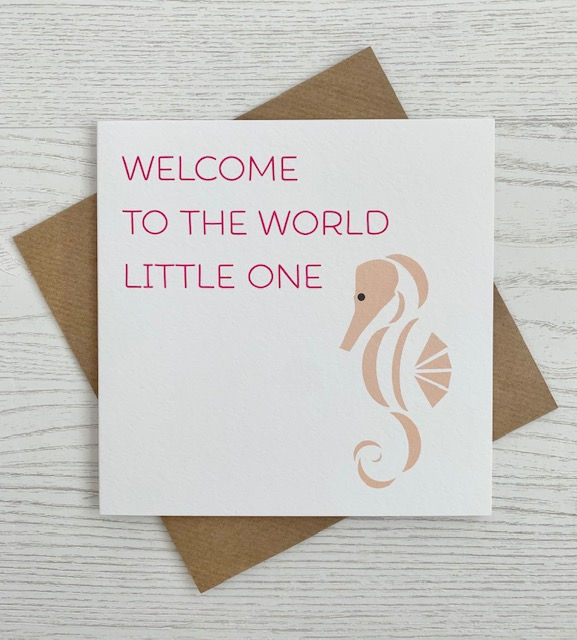 Greeting Card - Welcome To The World Little One (pink)