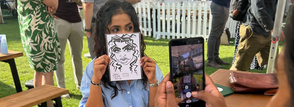 Playful Guest and Party Caricature