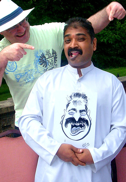 Wedding guest enjoys entertainment