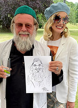 Private party guests with their caricature