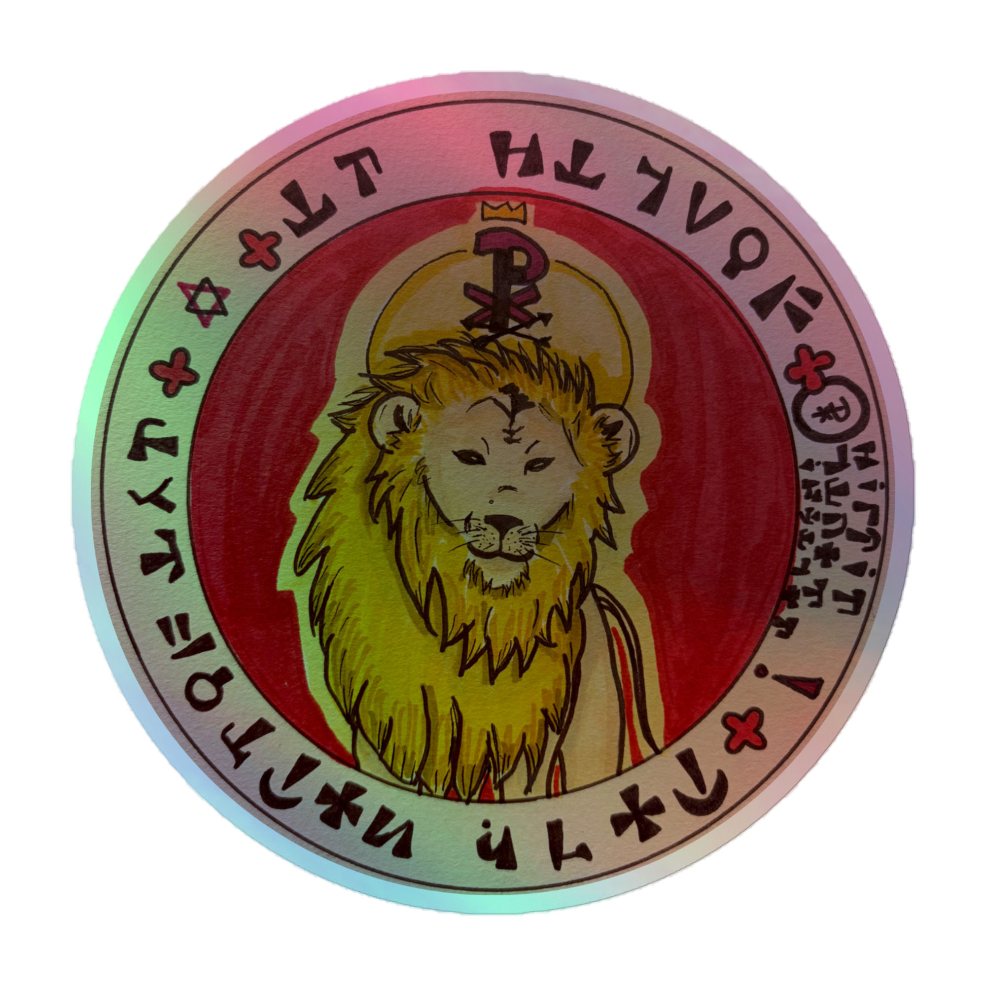 Holographic stickers - Lion's Strength