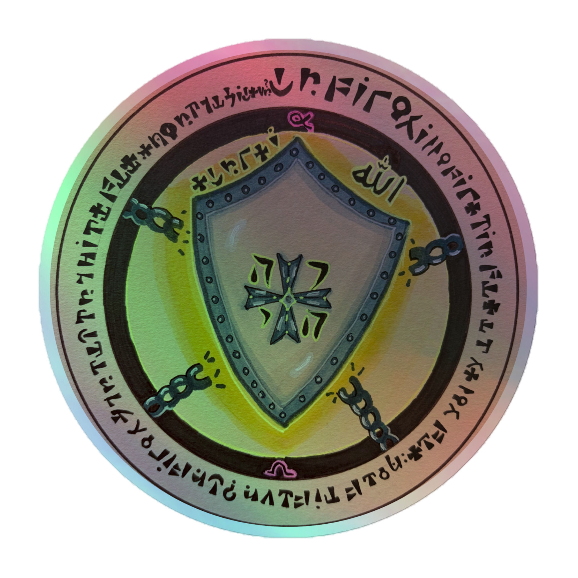 Sticker Holographique - Pentacle Bouclier