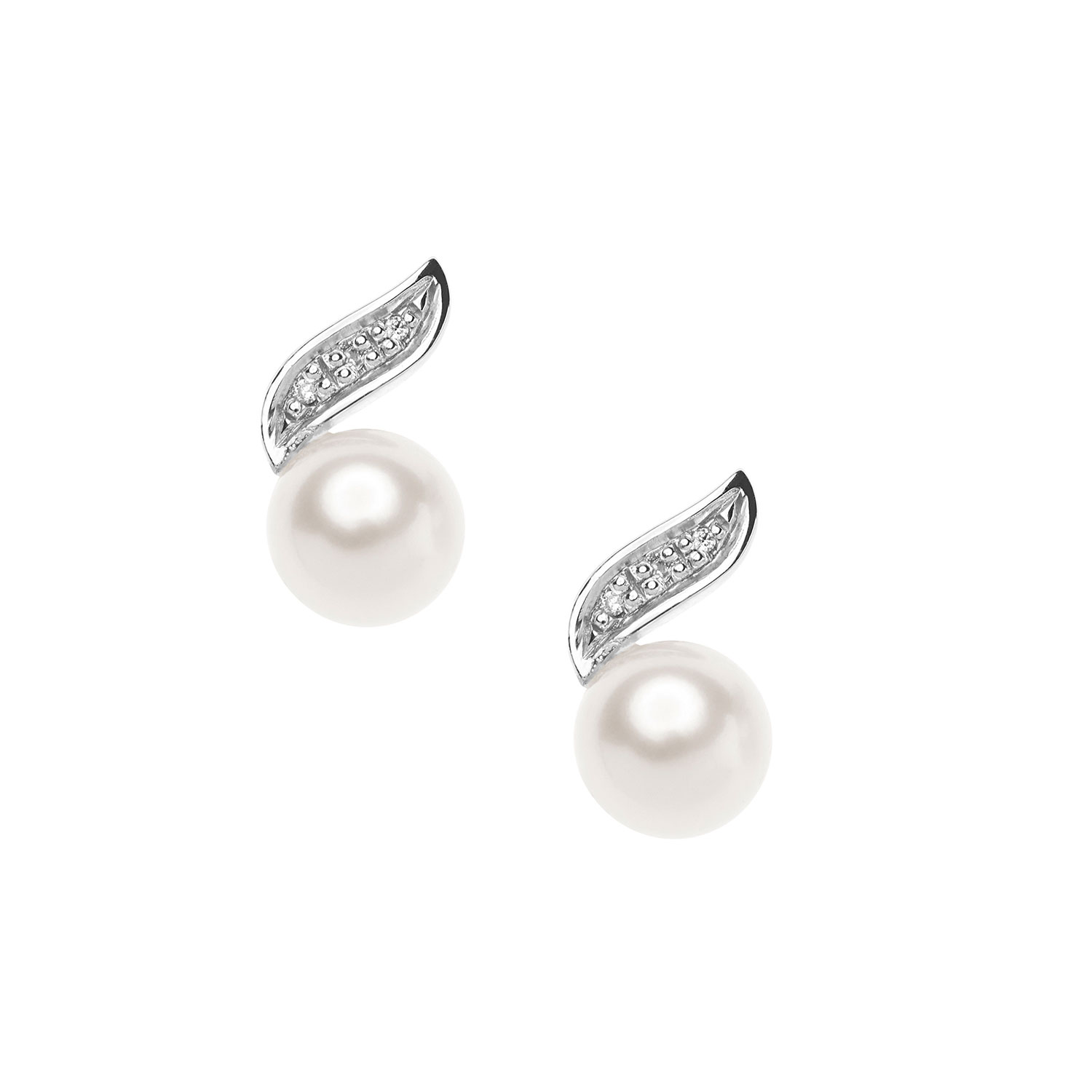 Comete Orecchini Perle D'Amore In Oro 750‰ Con Diamanti E Perle Coltivate – Gioiello Donna Elegante, Made In Italy - 3
