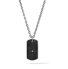 Collana da uomo in Acciaio, pvd nero e zircone bianco della collezione Navy di Comete Gioielli