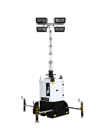 Basetower PRO SKID-L est un modèle spécifique de tour d'éclairage avec levage hydraulique, par Italtower - Eclairage LED à Piove di Sacco, Padoue.